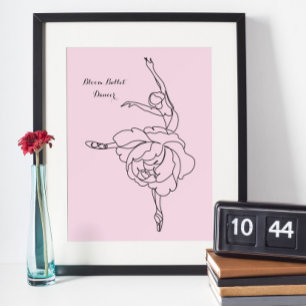 Bloom Ballet Dancer With Floral Touch Poster