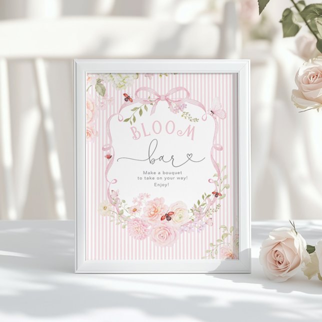 Bloom Bar Love Bug Floral Baby Shower Poster (Creator Uploaded)