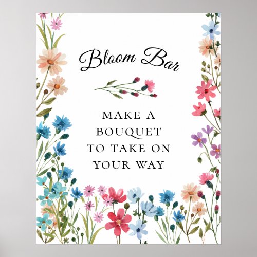 Bloom Bar Print - Bloom Bar Print - A sweet way to thank your guests for coming. Provide several bunches of flowers for guests to make a simple bouquet to take on their way.