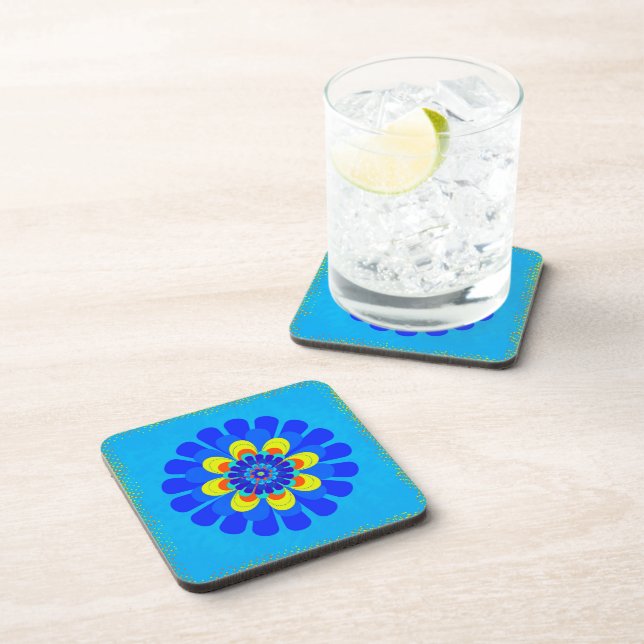 Bloom Blue Coaster (Right Side)
