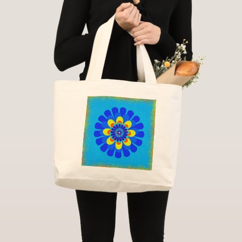 Bloom Blue Large Tote Bag