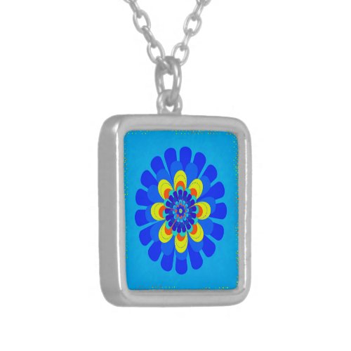 Bloom Blue Silver Plated Necklace