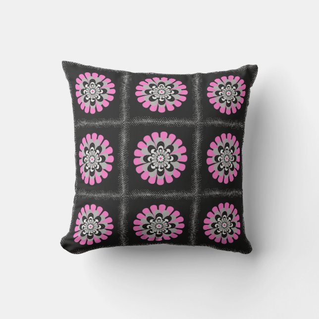 Bloom Blush Patchwork Outdoor Pillow (Front)