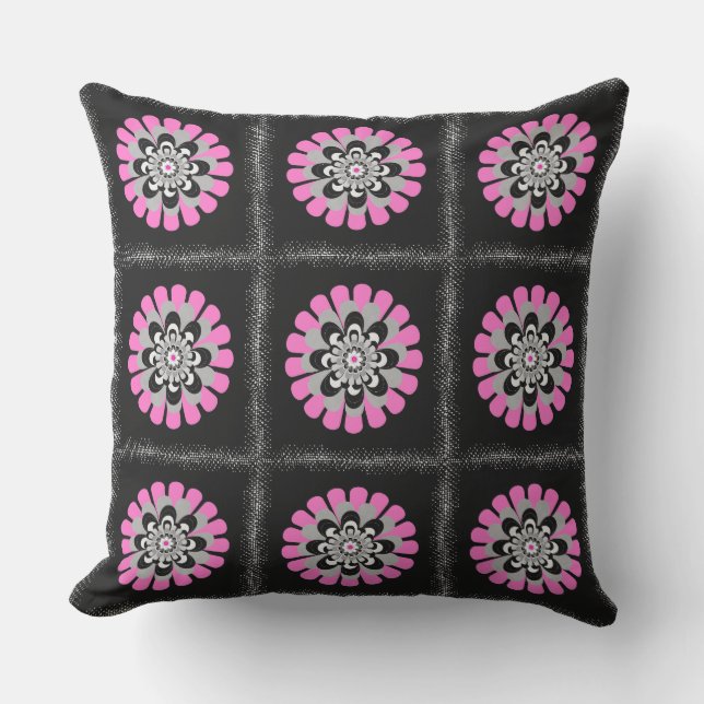 Bloom Blush Patchwork Outdoor Pillow (Front)