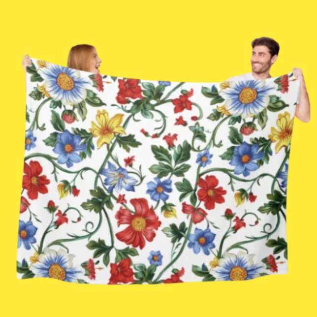 Bloom Boldly | Colorful Floral Fleece Blanket (Creator Uploaded)