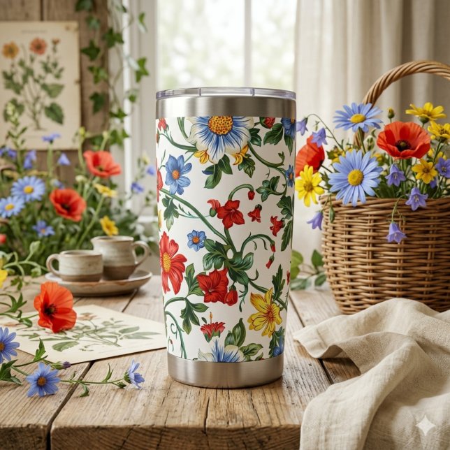 Bloom Boldly | Floral Thermal Tumbler  (Creator Uploaded)