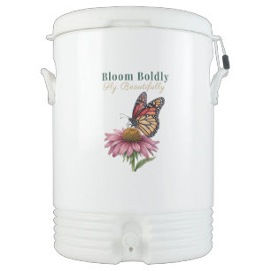 Bloom Boldly Fly Beautifully Butterfly Art Beverage Cooler