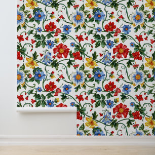 Bloom Boldly   Vibrant Floral Botanical Pattern Wallpaper