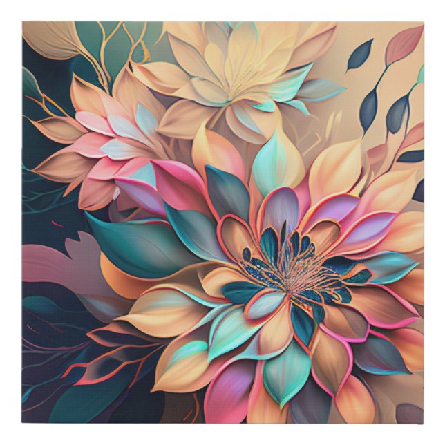 "Bloom Burst" - Contemporary Floral Art Print (Front)