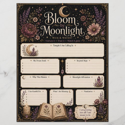 Bloom by Moonlight Manifestation Sheet