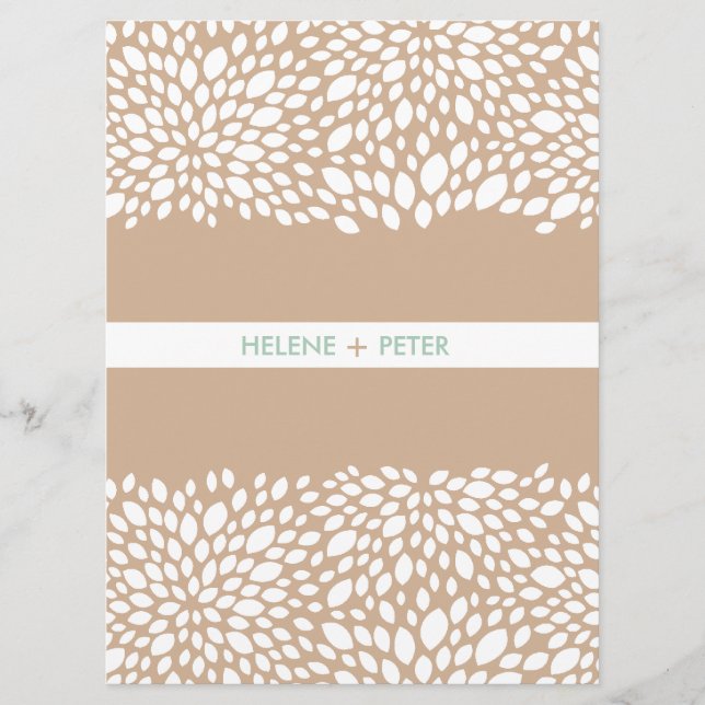 Bloom Customizable Wedding Program in Cashmere (Front)