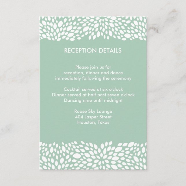 Bloom Customizable Wedding Reception/Direction Enclosure Card (Front)