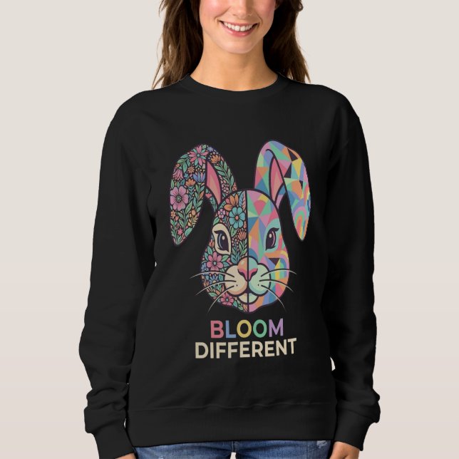 Bloom Different Floral Geometric Bunny Sweatshirt (Front)