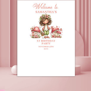 Bloom Fairy Pink Floral Girl Birthday Backdrop