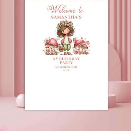 Bloom Fairy Pink Floral Girl Birthday Backdrop