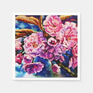Bloom Floral Sun Fuchsia Pink Art Napkins