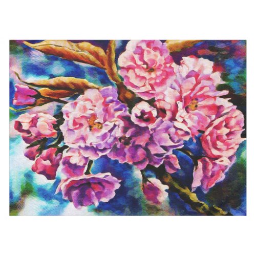 Bloom Floral Sun Fuchsia Pink Art Tablecloth