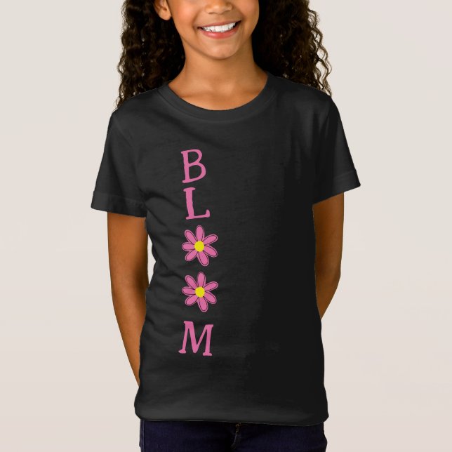 Bloom Flowers Girl's T-Shirt (Front)