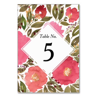 Bloom Flowers Table Number