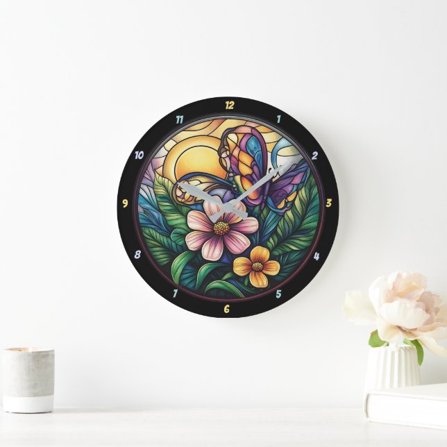Bloom & Flutter" - Artistic Butterfly Large Clock (Home)