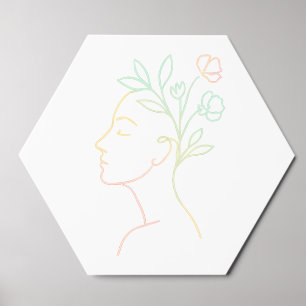 Bloom from Within – Woman with botanical hair Foam Core Photo Tile