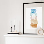 Bloom & Grow Abstract Watercolor Wildflowers Poster<br><div class="desc">Beautiful wall art decor piece representing bloom & grow the concept. Abstract watercolor elements of blue, blush pink, and earth tones represent the earth elements with our floral blossoming and growing. Subtle raindrops fall from the plants to give life and growth. A beautiful piece to display in any room to...</div>