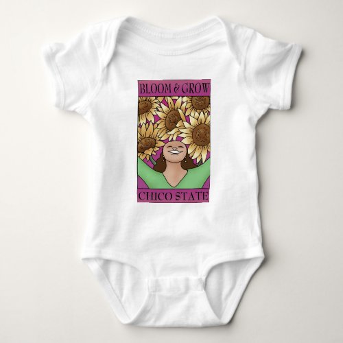 Bloom  Grow Chico State pink Baby Bodysuit