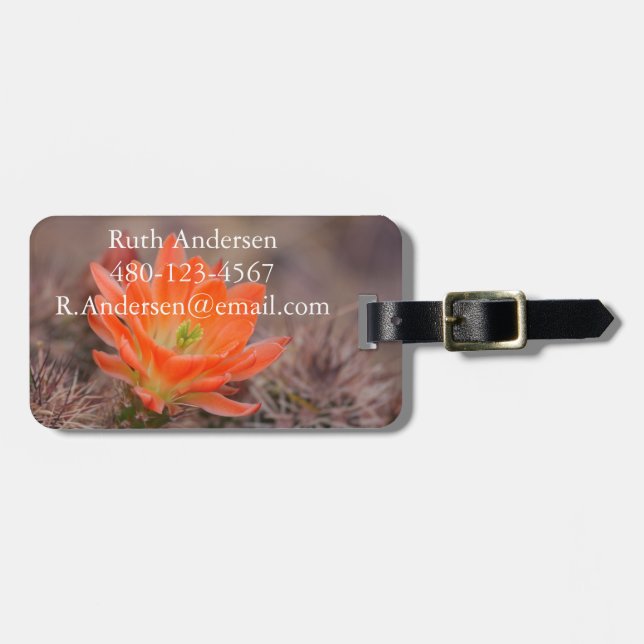 Bloom in Orange Cactus Blossom  Luggage Tag (Front Horizontal)