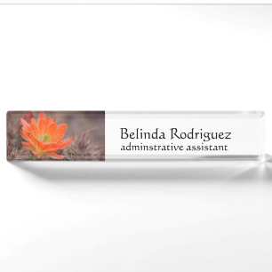 Bloom in Orange Desk Name Plate