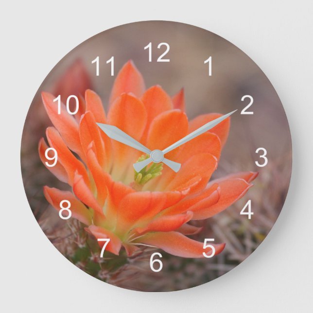 Bloom in Orange Large Clock (Front)