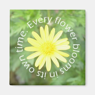 Bloom in Perfect Time Sun Flower Magnet (Square)