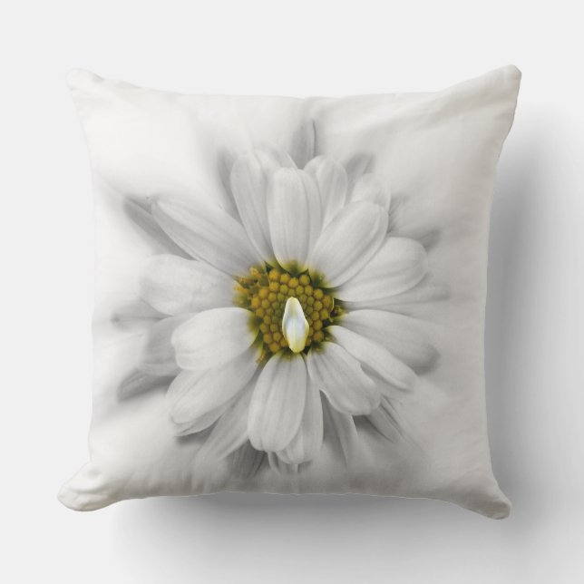 bloom in shades of white throw pillow (Front)