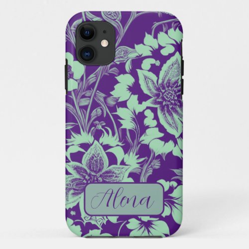 Bloom in Style Purple Minimalist Flower iPhone 11 Case