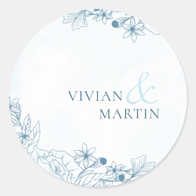 Bloom In The Winter Wedding Classic Round Sticker (Front)