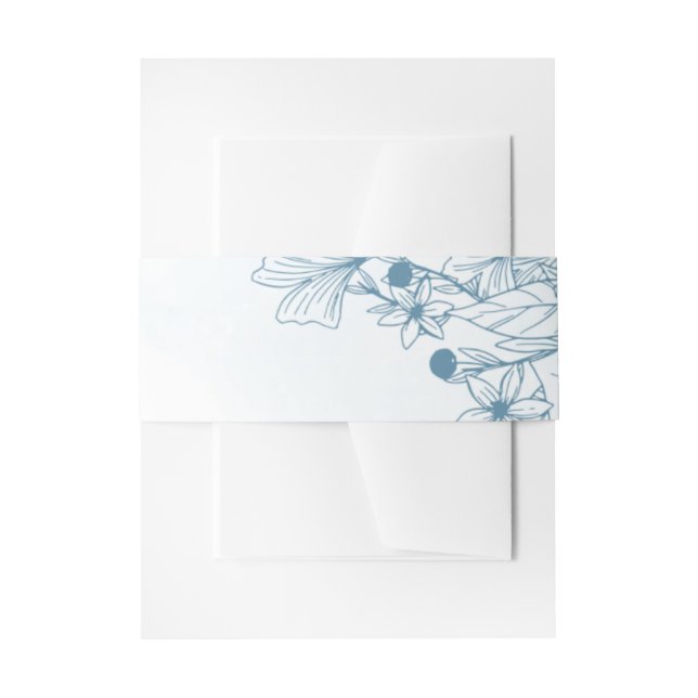 Bloom In The Winter Wedding Invitation Belly Band (Front Example)