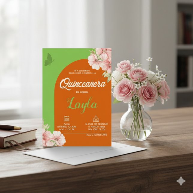 Bloom into Quinceañera! Boho Floral Mis Quince Invitation (Bloom into Quinceañera! Boho Floral Mis Quince Invitation)