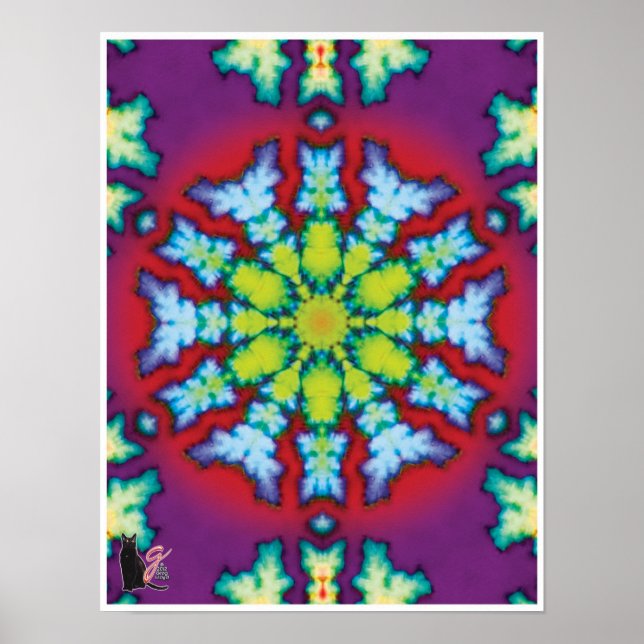 Bloom Kinetic Collage Kaleidoscope Poster (Front)