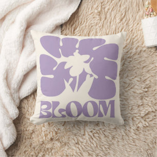 BLOOM" Lavender Flower Throw Pillow