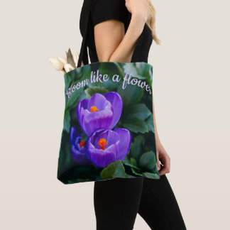 Bloom like a flower photo tote bag