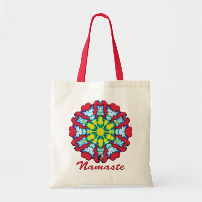 Bloom Namaste Kaleidoscope Tote Bag (Front)