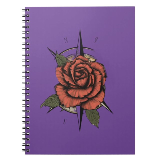 Bloom & Navigate: Rose Compass Tee Notebook (Front)