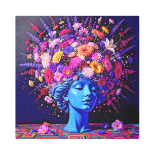"Bloom of Eternity" – A Colourful Surreal Portrait Metal Print
