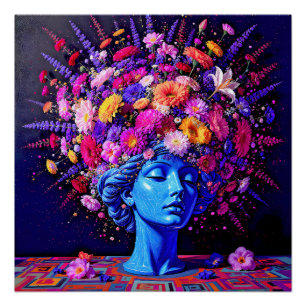 "Bloom of Eternity" – A Colourful Surreal Portrait Poster