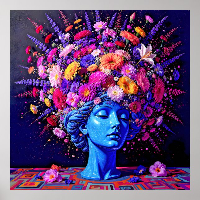 "Bloom of Eternity" – A Colourful Surreal Portrait Poster (Front)