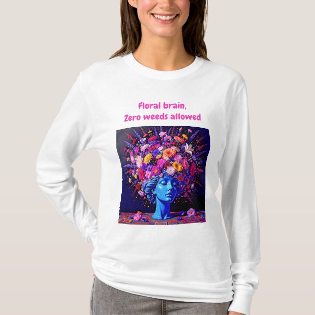 "Bloom of Eternity" – A Colourful Surreal Portrait T-Shirt (Front)