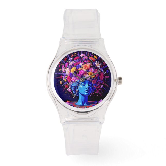 "Bloom of Eternity" – A Colourful Surreal Portrait Watch (Front)