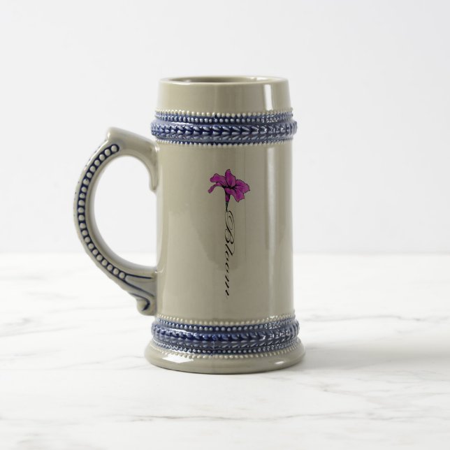 Bloom Pink Flower Beer Stein (Left)