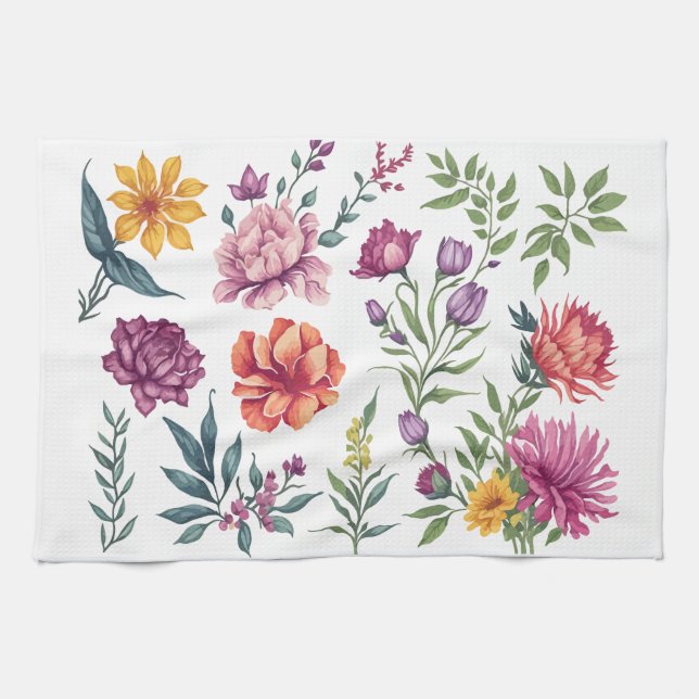 Bloom Pop – Colorful Floral Kitchen Towel (Horizontal)