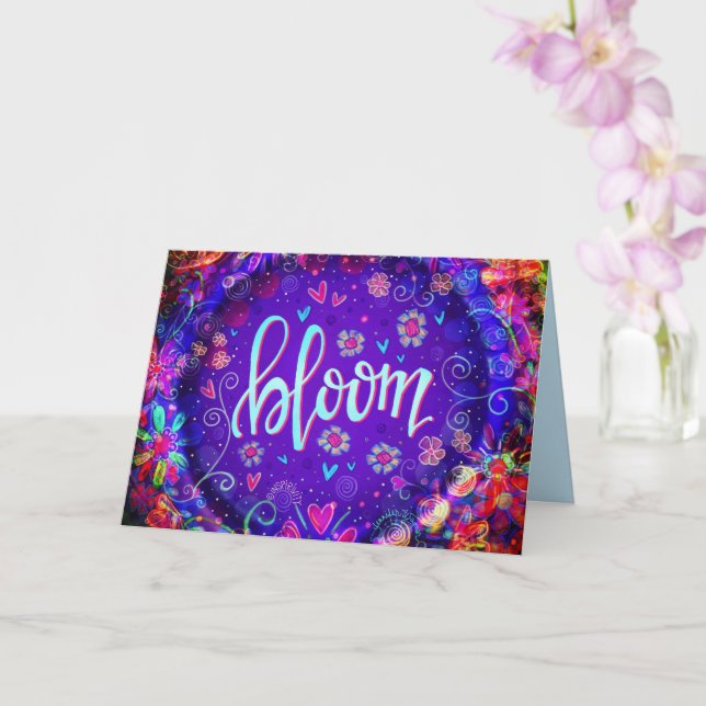 Bloom Pretty Purple ONE WORD Floral Card (Orchid)