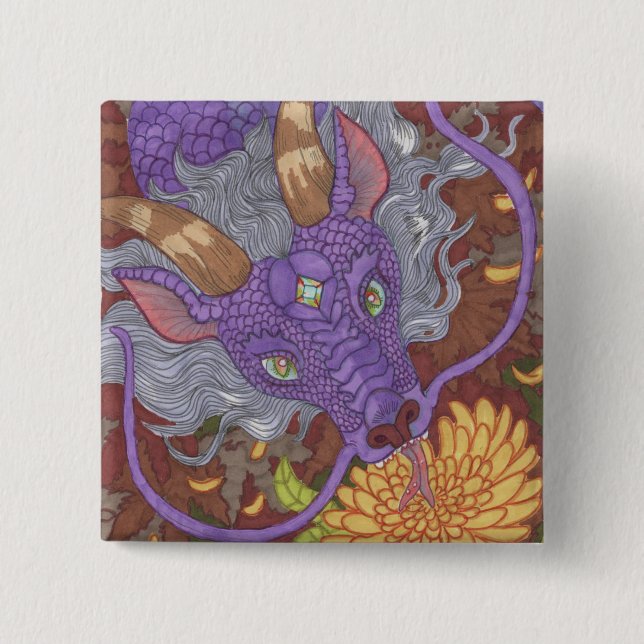 Bloom Purple Dragon Button (Front)